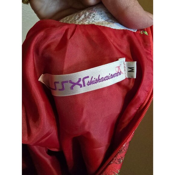 Crane print QiPao Dress size medium - Picture 8 of 9